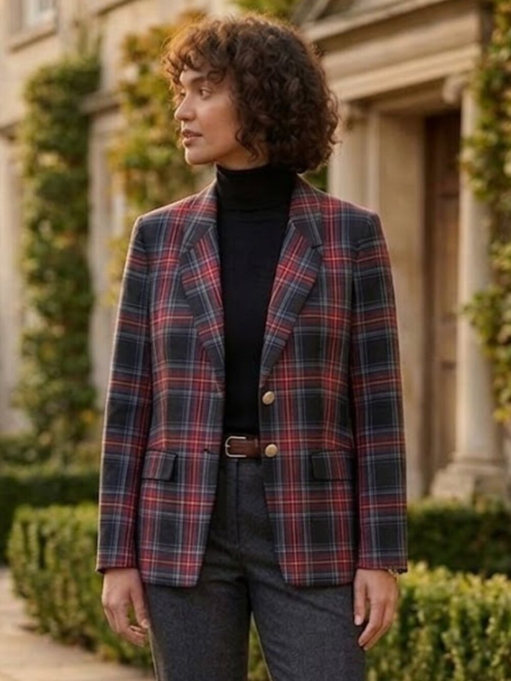 J. Crew Nipped Stewart Tartan Plaid Blazer Jacket